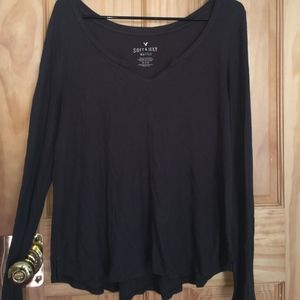 Gray Waffle Knit Top